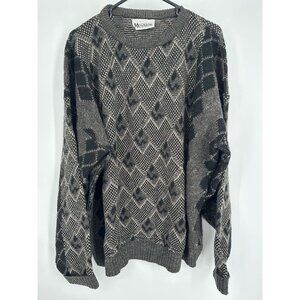 Megalos Men's Vintage 90's Sweater Long Sleeve Black &‎ Gray